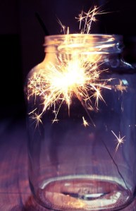 Sparklers in Mason Jars
